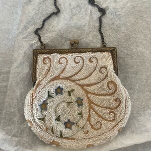Antique Beaded Clutch with Floral Design